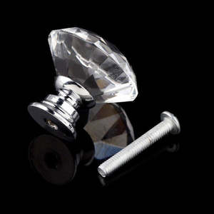 Handles: 30mm Glass Crystal Drawer Cabinet Knob