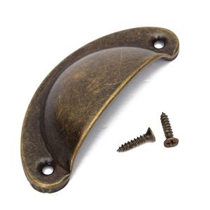 Handles: Worn Bronze Half Round Drawer Handles