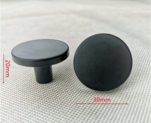 Handles: Matte Black Round Knob 30mm