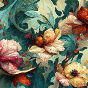 Wave of Florals - Mint Decoupage Paper