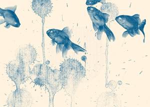 Mint Decoupage Papers: Blue Fish - Mint Decoupage Paper