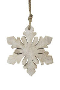 Decor Wall Art: Timber Snowflake Hanging Decoration