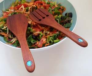 Large Rimu salad servers