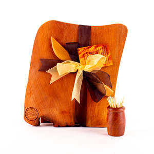 Ancient Kauri Rustic Natural Edge Board and Knife Set 1159