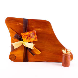 Ancient Kauri Rustic Natural Edge Board and Knife Set 1144a