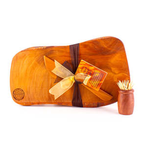 Ancient Kauri Rustic Natural Edge Board and Knife Set 1165