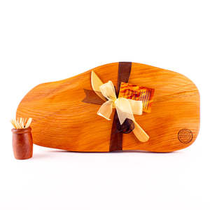 Small Rustic Natural Edge Boards: Ancient Kauri Rustic Natural Edge Board and Knife Set 1162