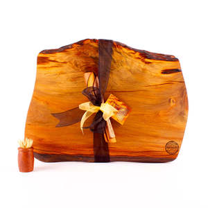 Ancient Kauri Rustic Natural Edge Board and Knife Set 1046