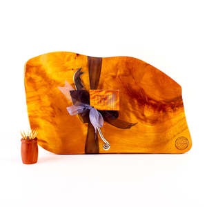 Ancient Kauri Rustic Natural Edge Board and Knife Set 875