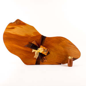 Large Boards: Ancient Kauri Rustic Natural Edge Board and Knife Set 826