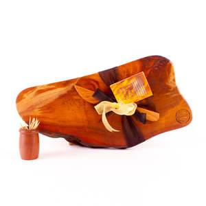 Ancient Kauri Rustic Natural Edge Board and Knife Set 952