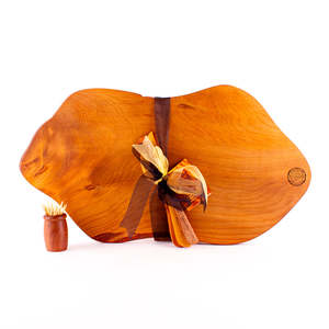 Ancient Kauri Rustic Natural Edge Board and Knife Set 1245