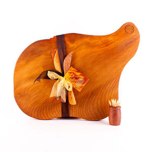 Ancient Kauri Rustic Natural Edge Board and Knife Set 1244