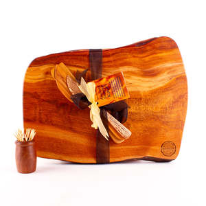 Ancient Kauri Rustic Natural Edge Board and Knife Set 1223