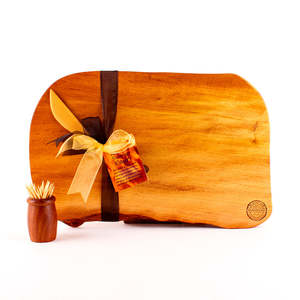 Ancient Kauri Rustic Natural Edge Board and Knife Set 1217