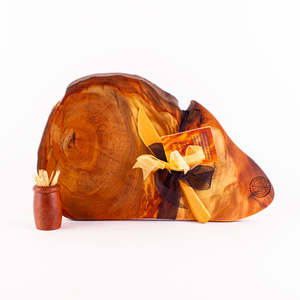 Ancient Kauri Rustic Natural Edge Board and Knife Set 1198