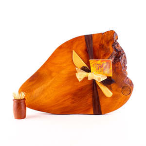 Ancient Kauri Rustic Natural Edge Board and Knife Set 1205
