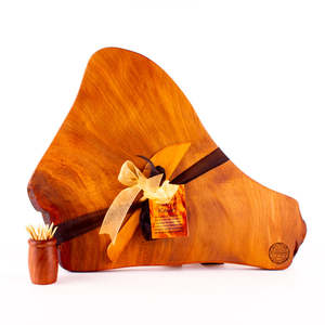 Ancient Kauri Rustic Natural Edge Board and Knife Set 1190