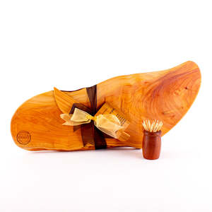 Macrocarpa Rustic Natural Edge Board and Knife Set 905