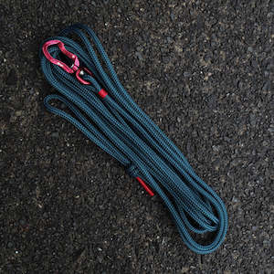 Long Lines Long Dog Leashes: Dark Teal & Red Long Line - 5m