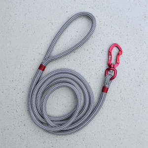 All: Red & Grey Rope Dog Leash