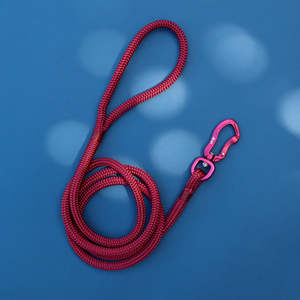 All: Glossy Maroon Rope Dog Leash