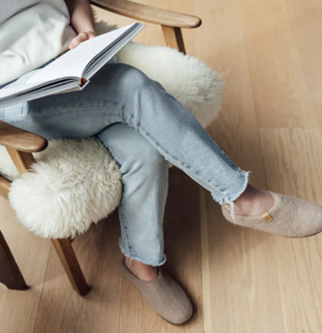 Slippers: Woolfi X Perriam Suffolk Slip On Wool Slipper - Doe