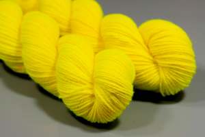 Brights: Bright Fluorescent Yellow | Hand Dyed 100% Merino Yarn from New Zealand | 100g