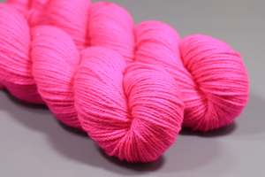 Brights: Bright Fluorescent Pink | Hand Dyed 100% Merino Yarn from New Zealand | 100g