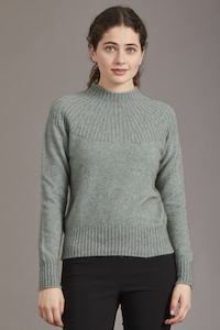 Mcdonald: McDonald - Yoke Neck Cable Jersey in Merino Wool and Possum Fur