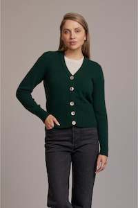 Mcdonald: McDonald V Neck Cardigan in Merino Wool and Possum Fur