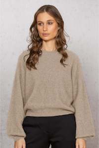 Noble Wilde: Noble Wilde Bellow Sleeve Sweater in Oyster