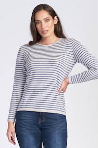 Royal Merino - Tuck Stitch Stripe Sweater in Merino Wool