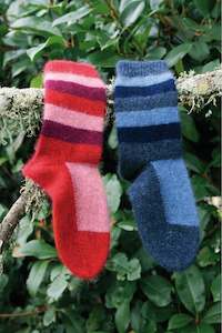 Children: Lothlorian - Child's Stripe Sock in Merino Wool and Possum Fur