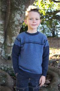 Children: Lothlorian - Boy's Striped Jersey in Merino Wool and Possum Fur