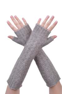 Gloves: McDonald - Merino Wool & Possum Fur Long Fingerless Glove
