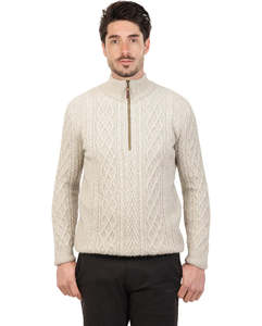 Native World Arran Half Zip Sweater