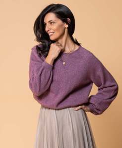 Noble Wilde Bellow Sleeve Sweater in Mauve