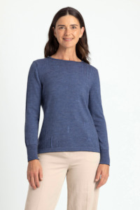 Royal Merino Optimum: L/S CREW NECK FINE STRIPE JUMPER