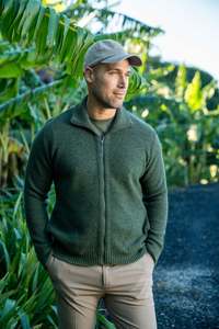 MOSS STITCH PLATED ZIP JACKET