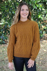 Lothlorian Zinity Cosy Kiwi: CABLE BELL SLEEVE JUMPER