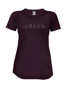 LADIES SHORT SLEEVE MERINO TEE-SHIRT - BIRDS