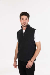 SLEEVELESS HALF ZIP VEST