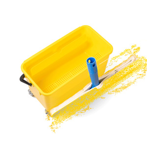 Mopping Equipment Wet: FILTA Window and Presoak Bucket with Wheels & Trays 22L - Yellow