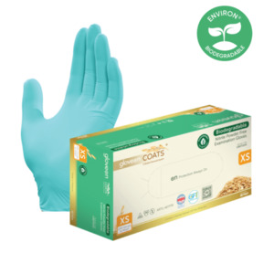 COATS® Colloidal Oatmeal Coated Biodegradable Nitrile Exam Gloves (XS, S, M, L, XL)