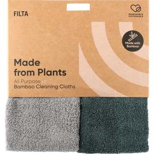 Cleaning Cloths: Filta Bamboo Natural Clean Cloth - Grey/Green 2 Pack