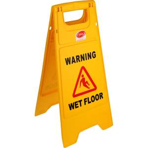 Signage: Gala A-Frame Safety Sign - "Wet Floor" Yellow