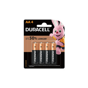 Products: Duracell Coppertop Alkaline AA Battery, Pack of 4 WORK BUDDY