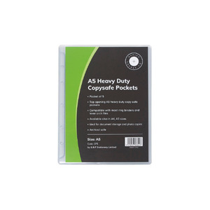 Products: OSC Copysafe Pockets Heavy Duty A5, Pack of 5 WORK BUDDY