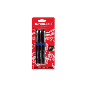 Products: Warwick Pen Rollerball Capped Medium Blue 3 Pack WORK BUDDY